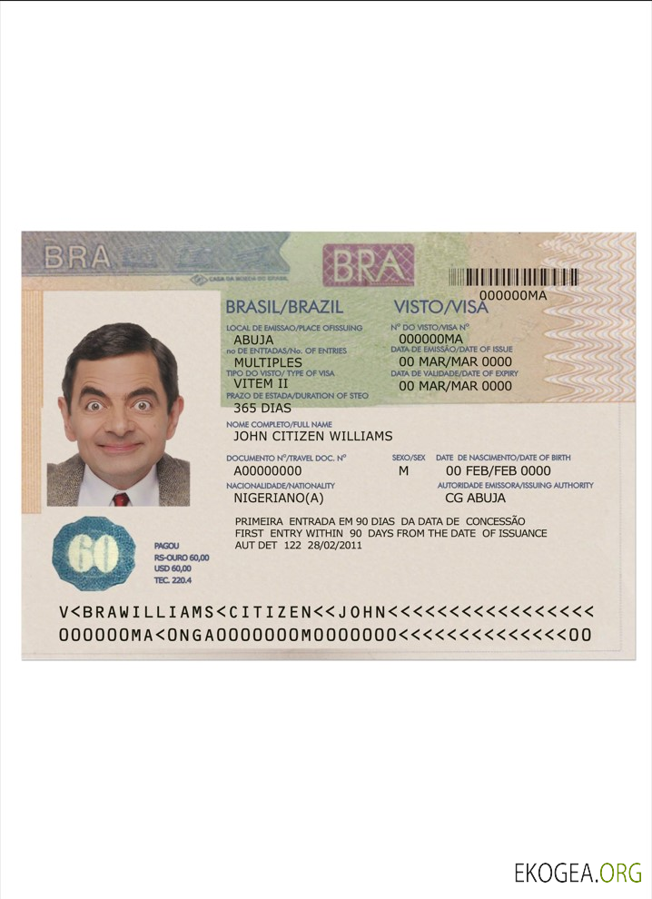 Visa Brésil template Visa Brésil template
